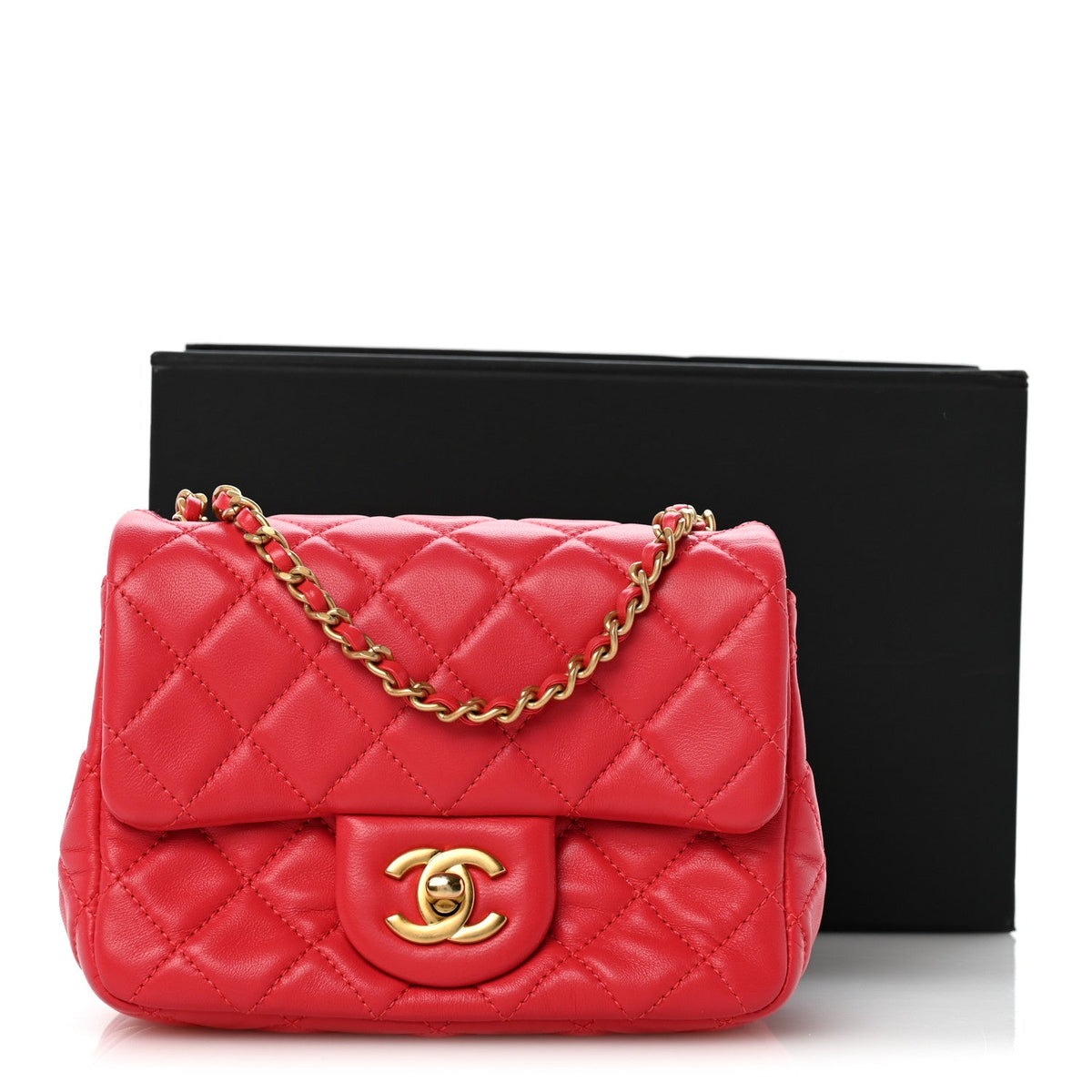 Mini Quilted Lambskin Flap Shoulder Bag - Pink