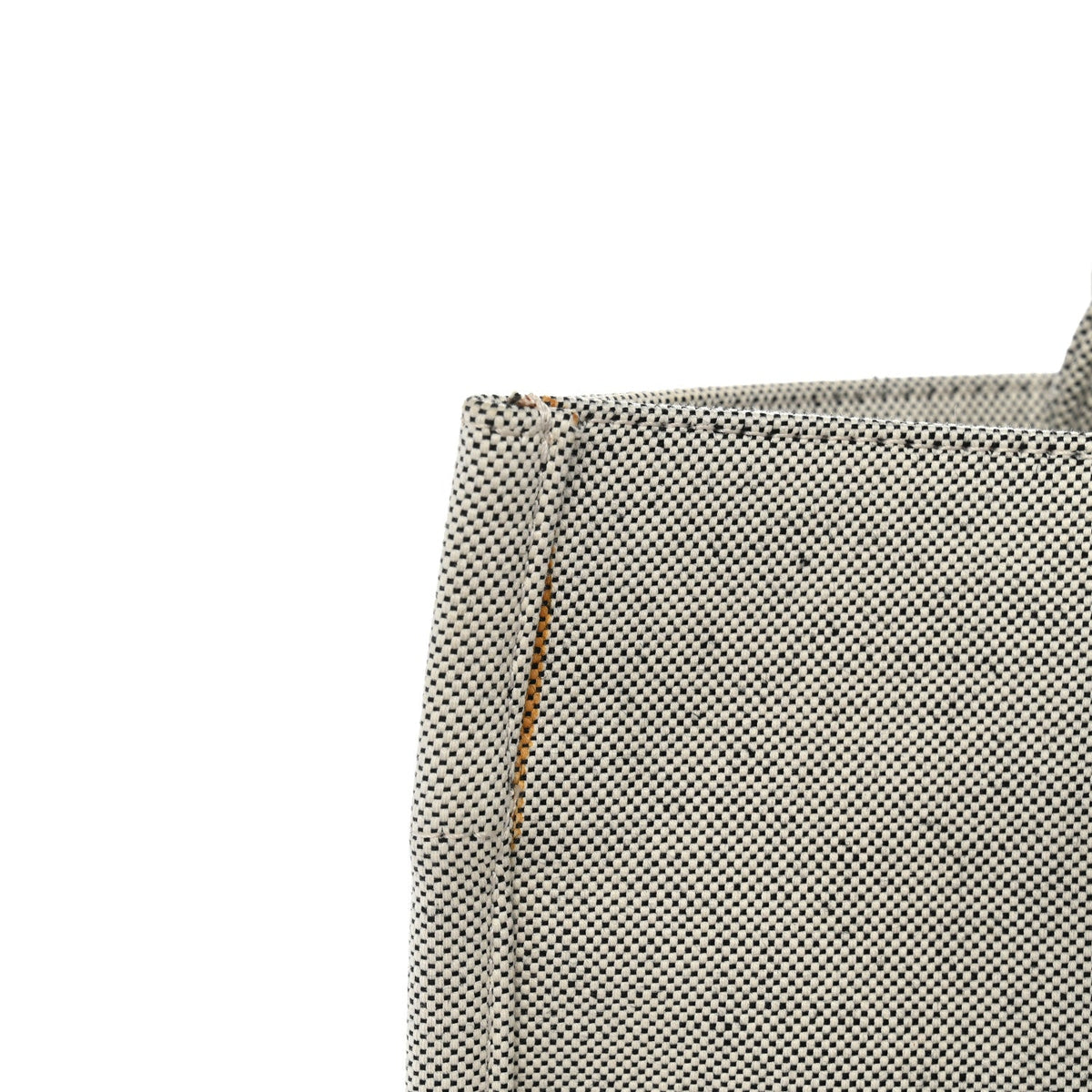 Large Calfskin Canvas Tote Bag - Black