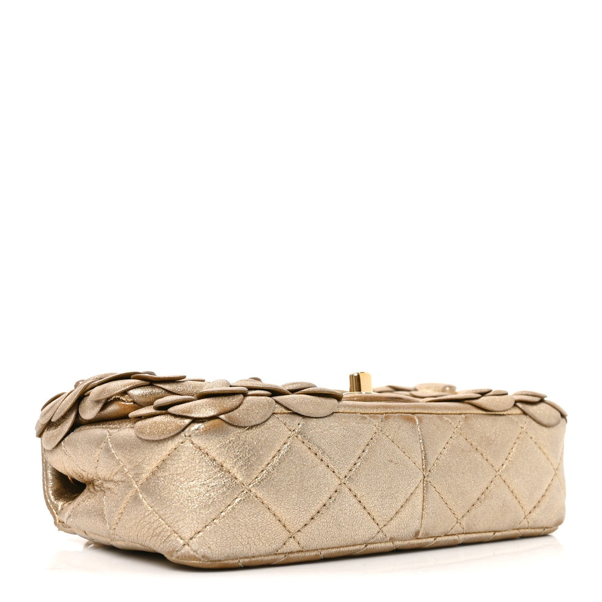 Mini Quilted Lambskin Flap Shoulder Bag - Gold