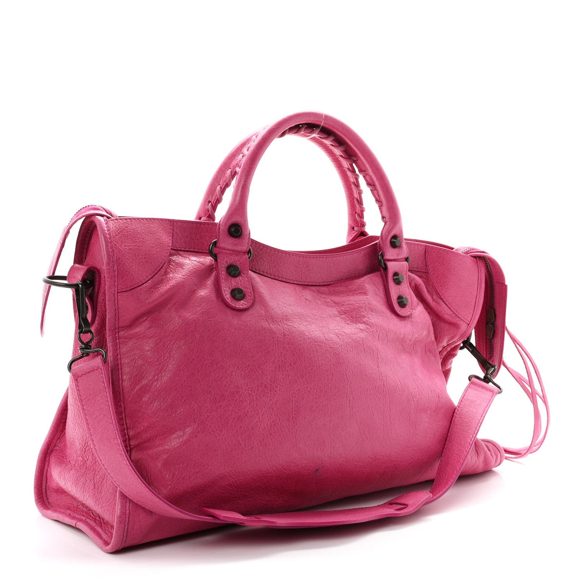 Agneau Classic Hardware City Cyclamen Fu Handbag