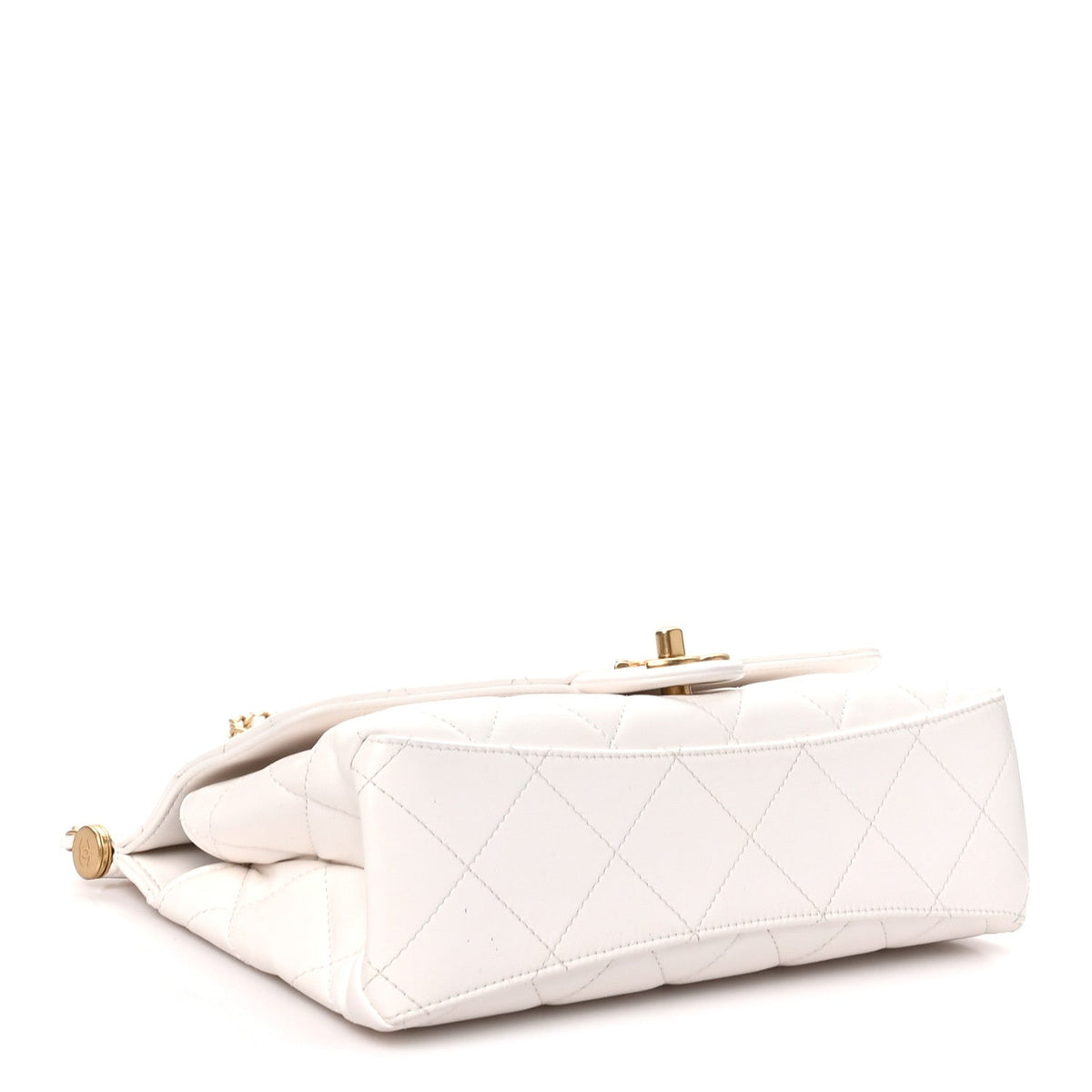 Lambskin Flap Shoulder Bag - White