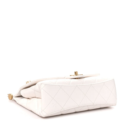 Lambskin Flap Shoulder Bag - White