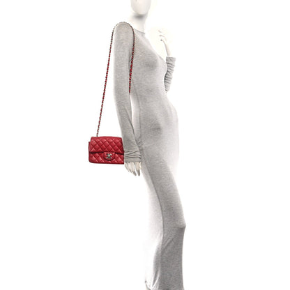 Mini Quilted Caviar Flap Shoulder Bag - Tan
