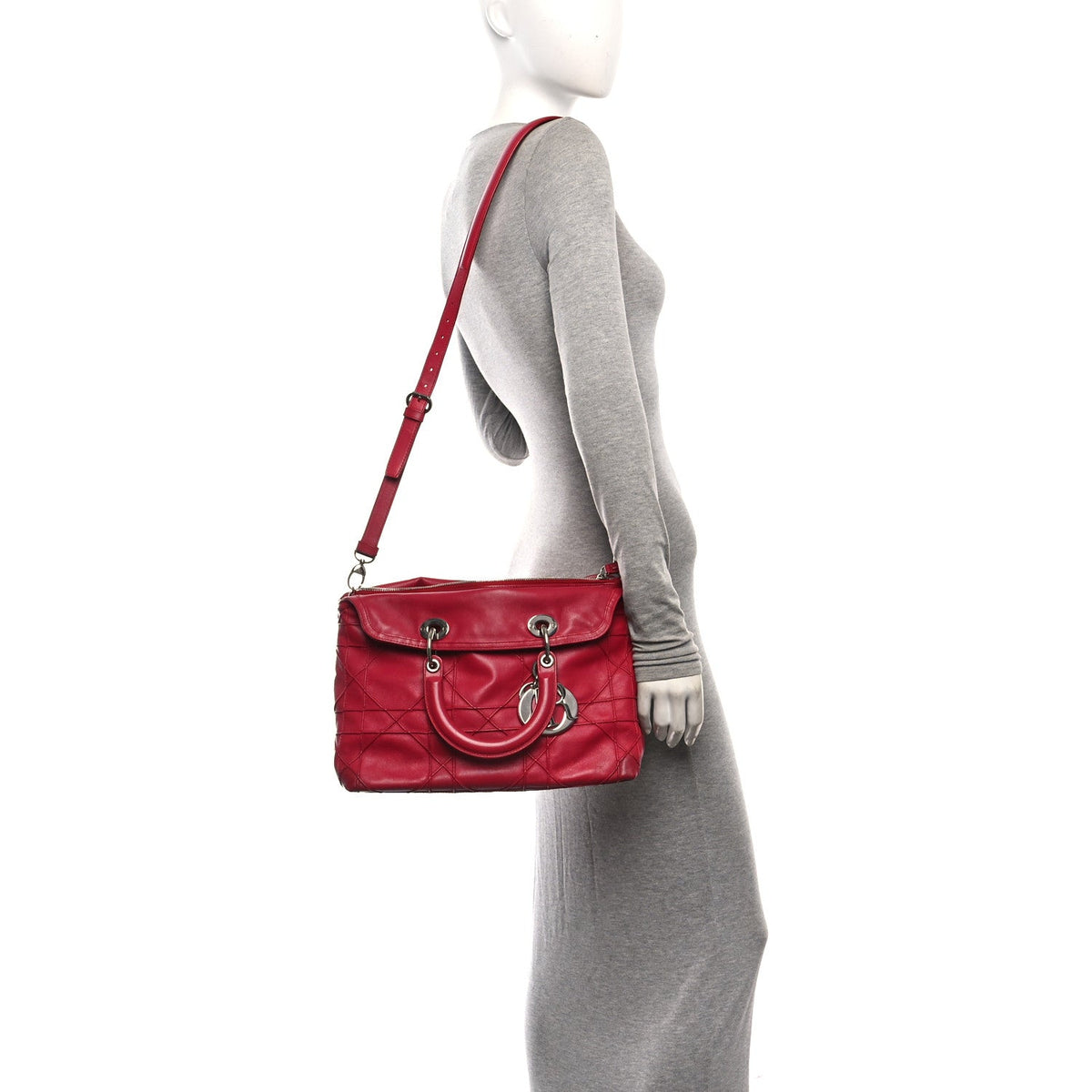 Medium Lambskin Tote Bag - Red