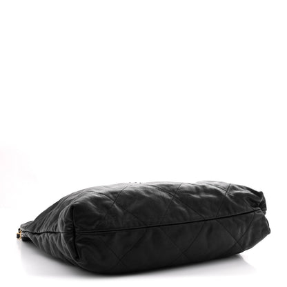 Small Quilted Caviar Handbag - Black