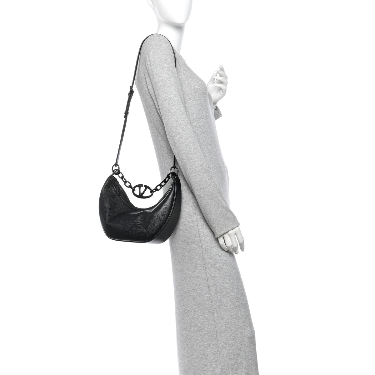 Small Calfskin Hobo Bag - Black