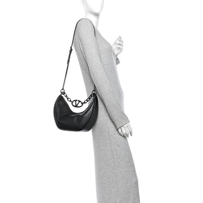 Small Calfskin Hobo Bag - Black