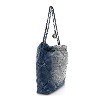 Small Quilted Handbag - Blue