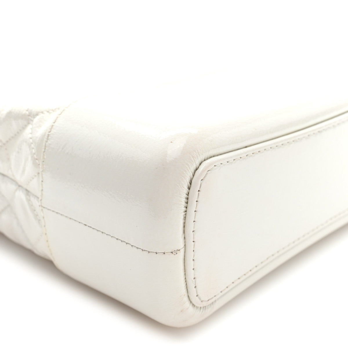 Medium Quilted Goatskin Hobo Bag - White