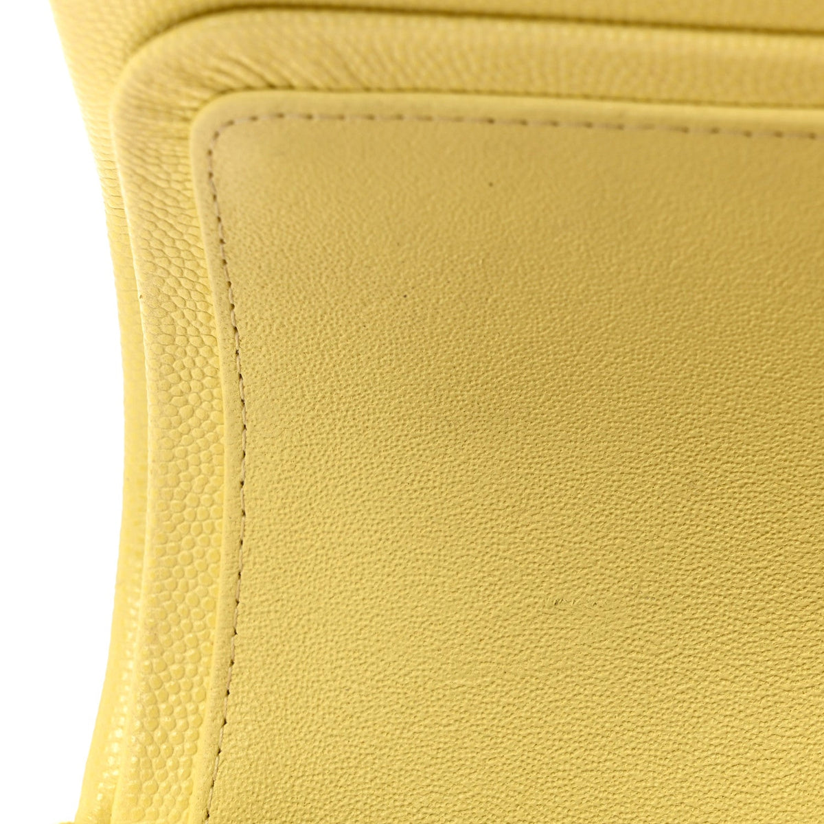Small Quilted Caviar Flap Shoulder Bag - Yellow