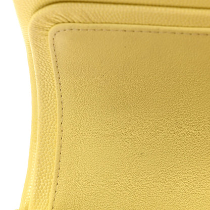 Small Quilted Caviar Flap Shoulder Bag - Yellow