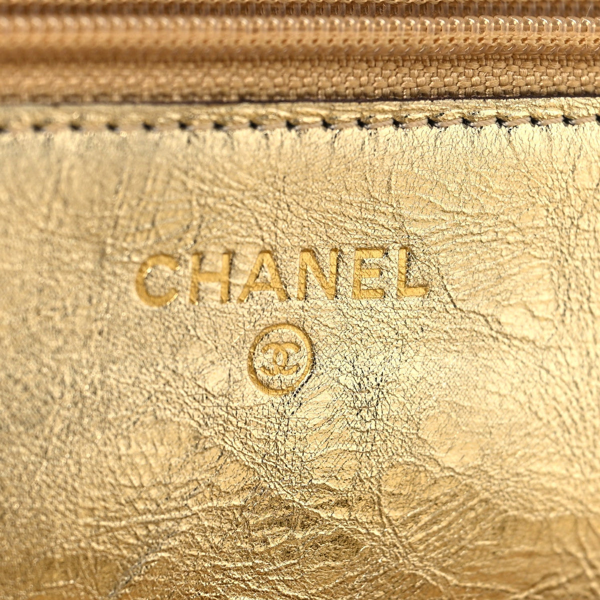 Quilted Calfskin Wallet Bag - Gold