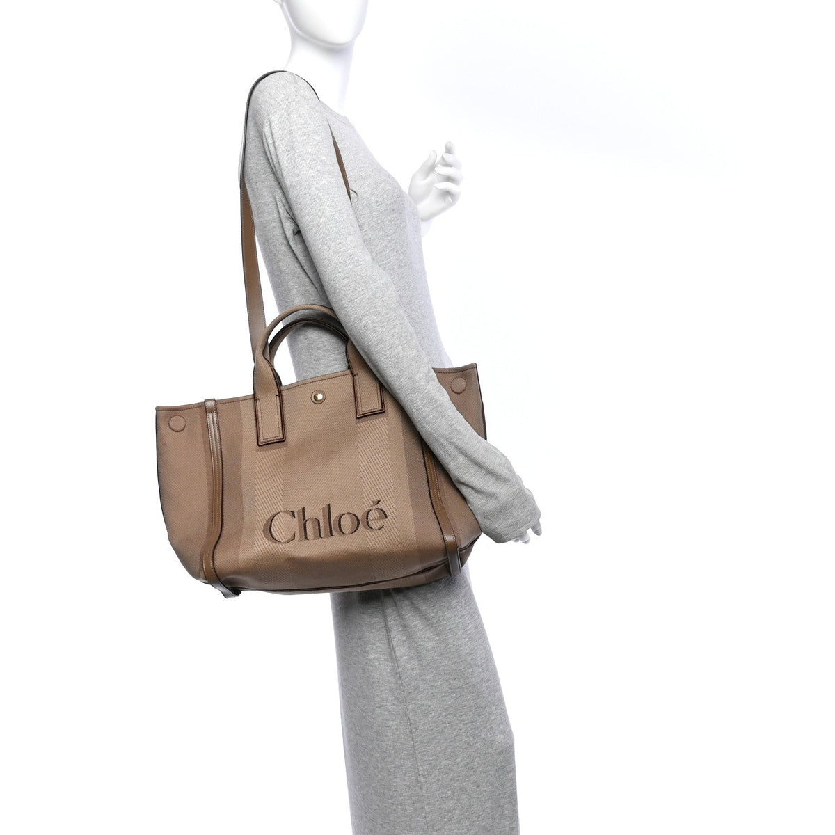 Medium Calfskin Canvas Tote Bag
