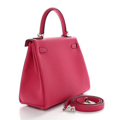 Togo Kelly Retourne 25 Rose Mexico Handbag