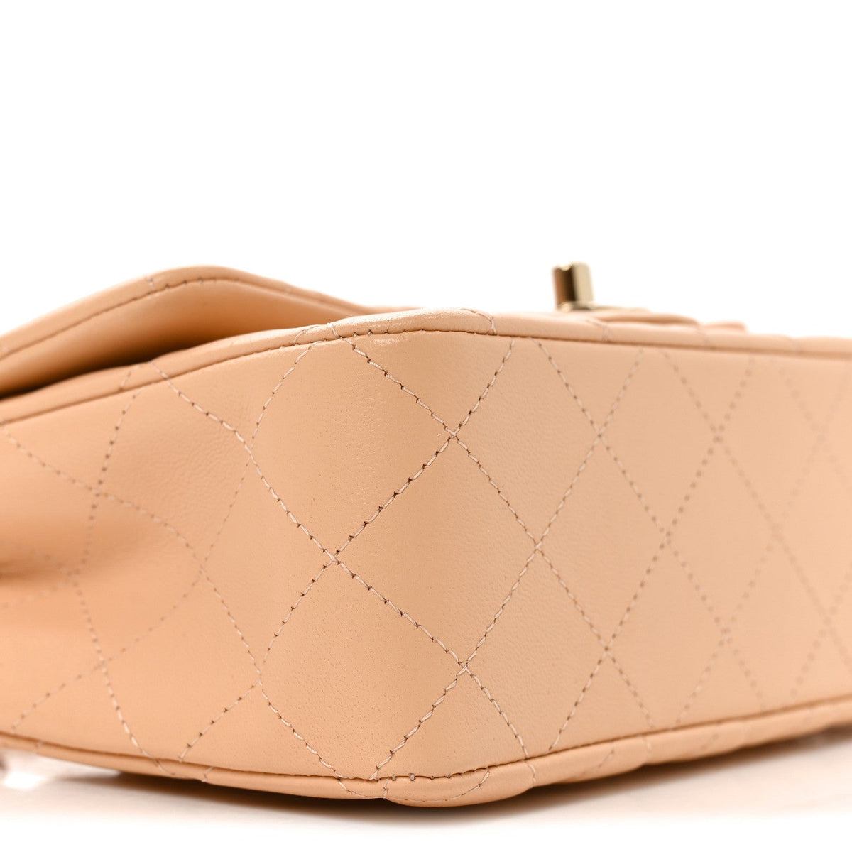 Mini Quilted Lambskin Flap Shoulder Bag - Tan