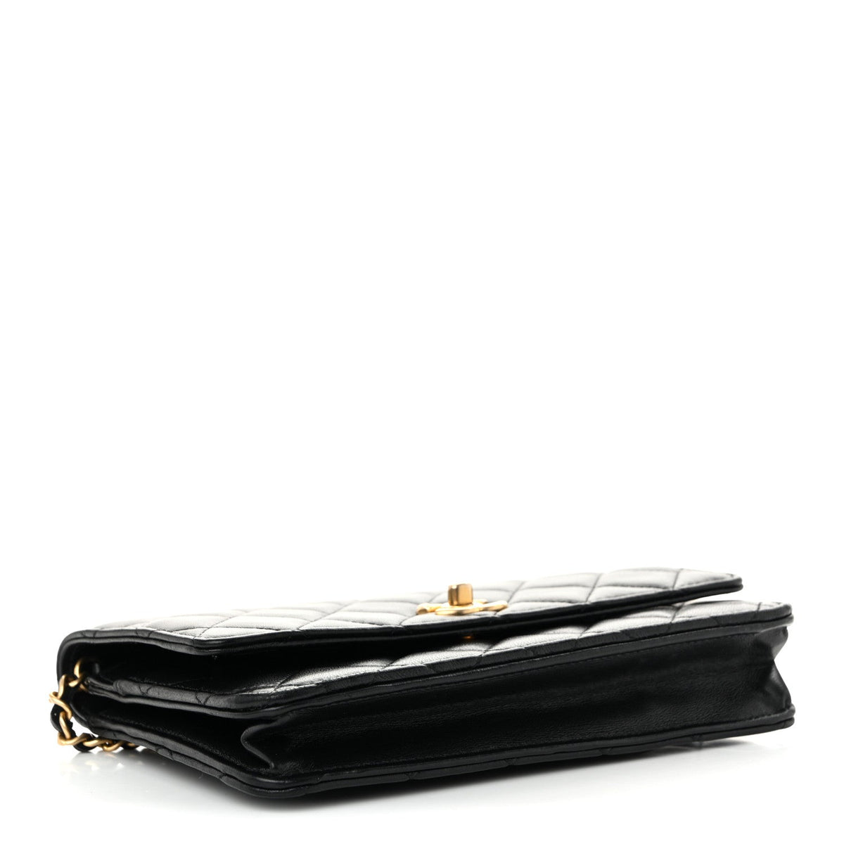 Quilted Lambskin Wallet Bag - Black