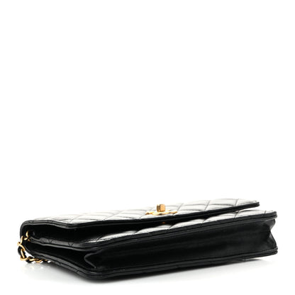 Quilted Lambskin Wallet Bag - Black