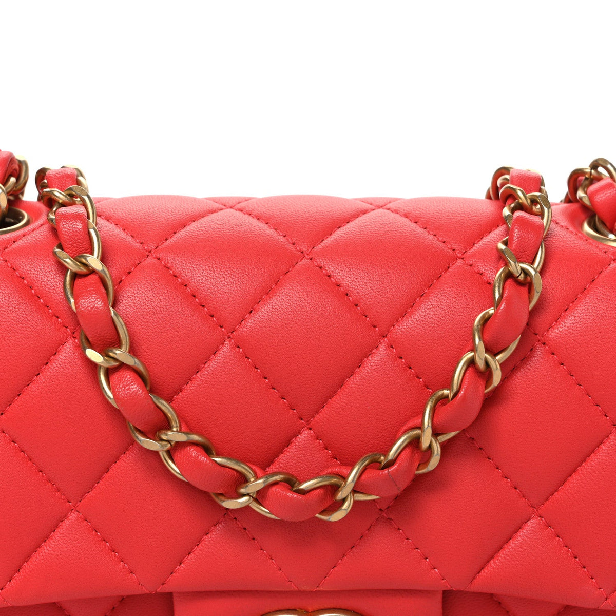 Mini Quilted Lambskin Flap Shoulder Bag - Tan