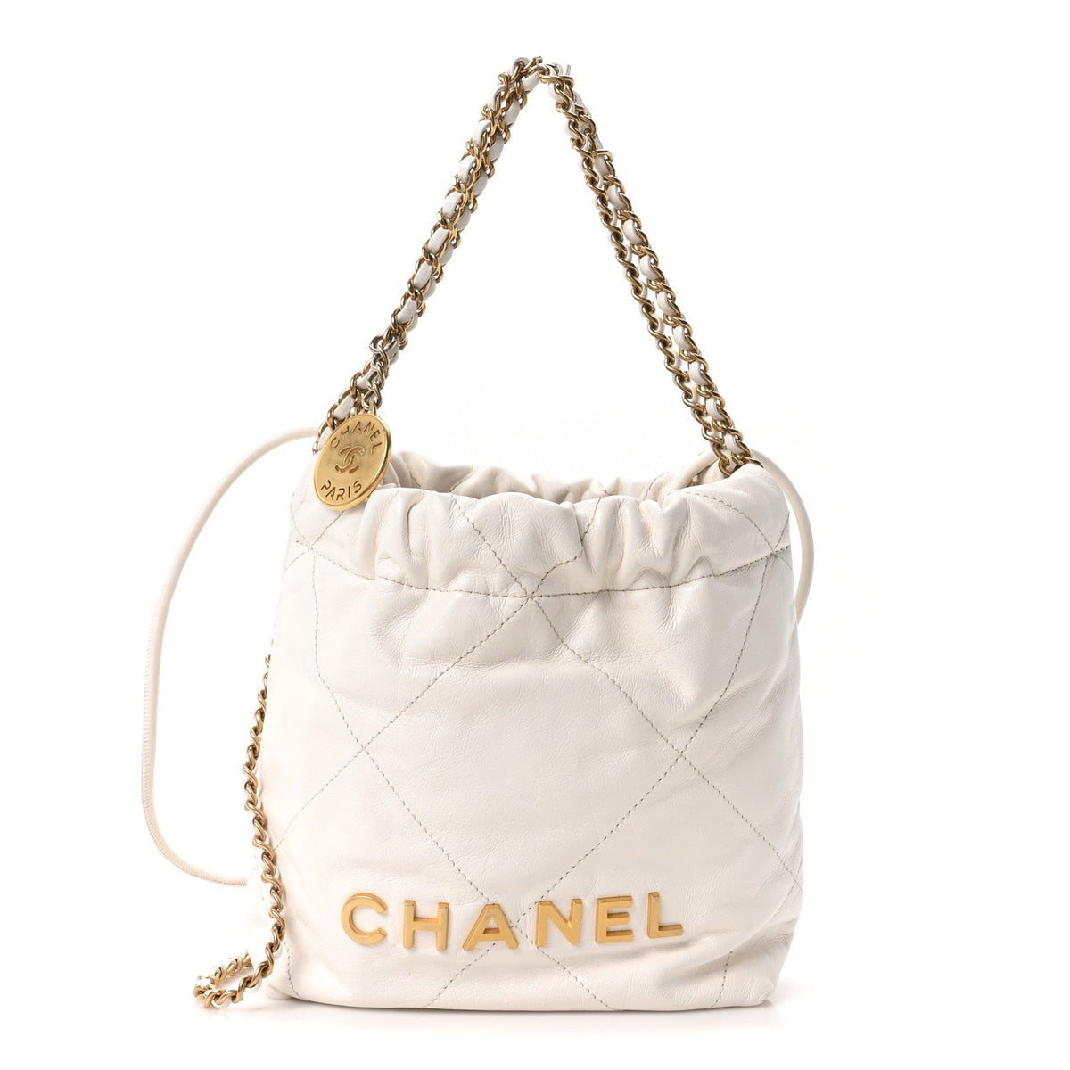 Mini Quilted Calfskin Handbag - White