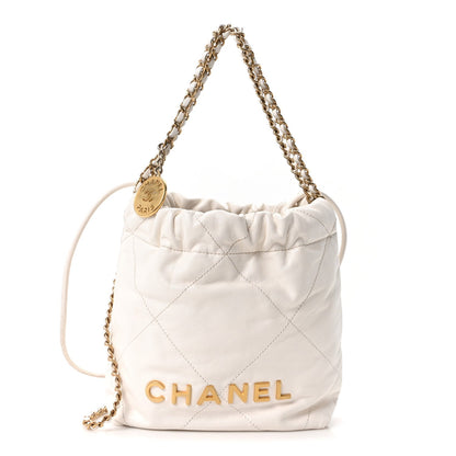 Mini Quilted Calfskin Handbag - White