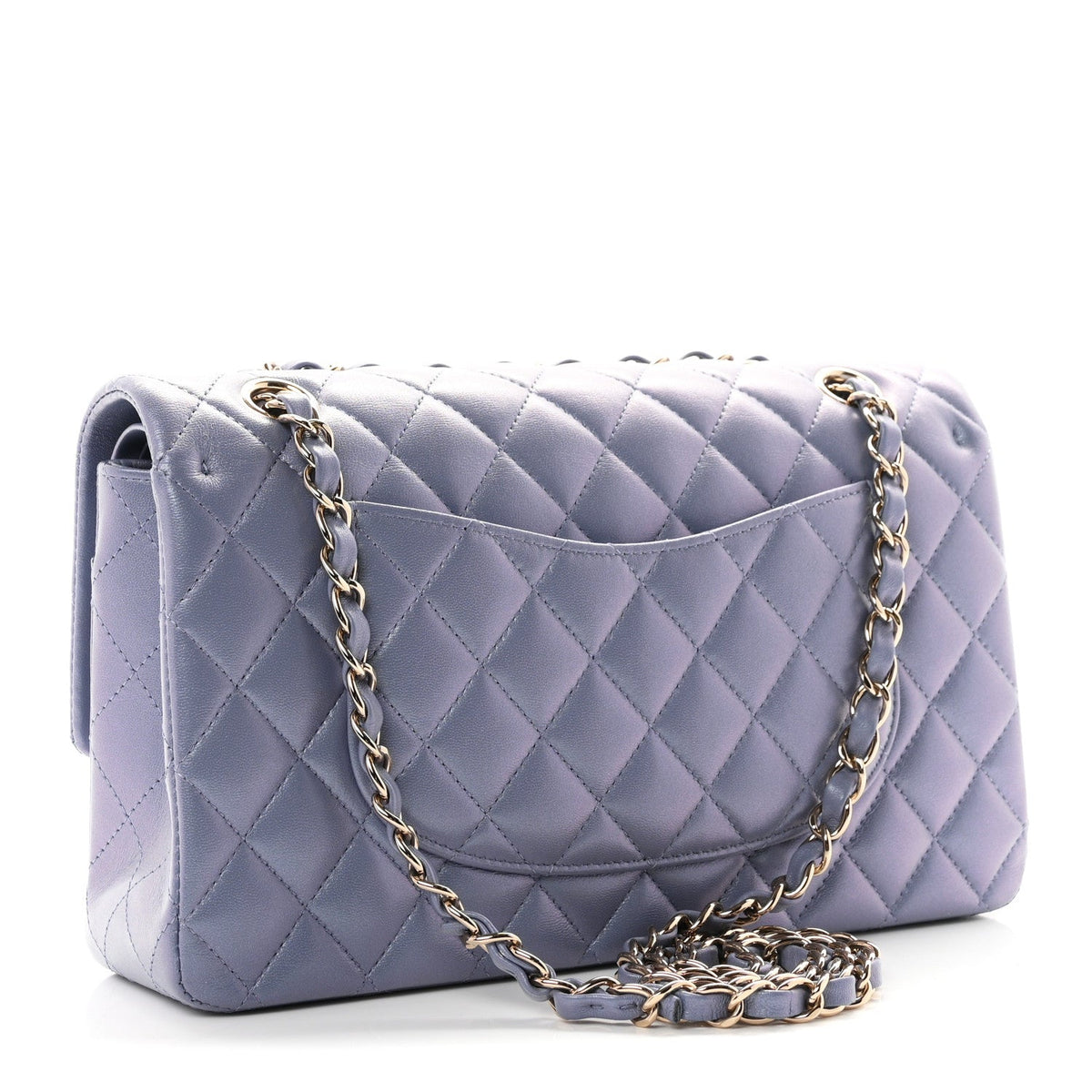 Medium Quilted Lambskin Flap Shoulder Bag - Purple
