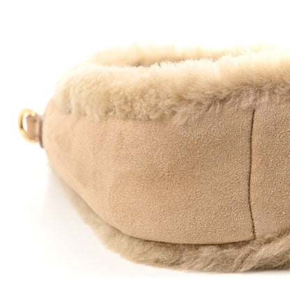 Mini Suede Shearling Hobo Bag