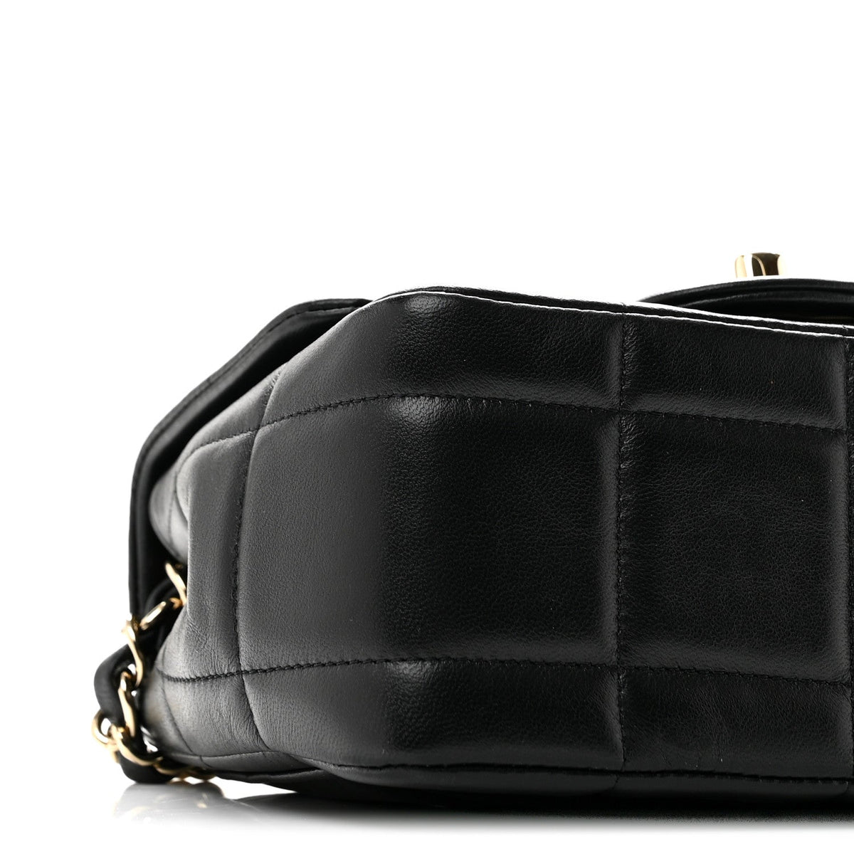 Mini Quilted Lambskin Flap Shoulder Bag - Black
