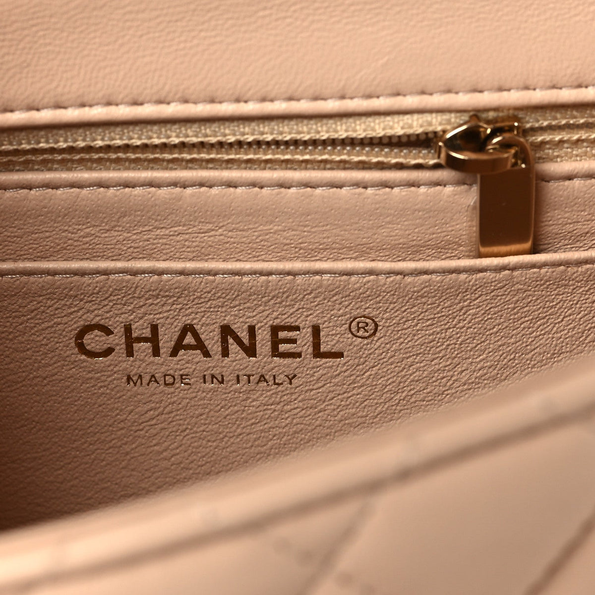 Mini Quilted Lambskin Flap Shoulder Bag - Beige