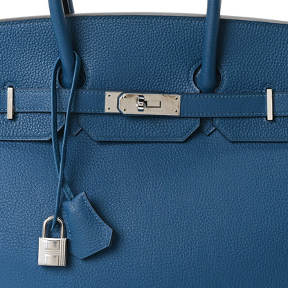 Togo Birkin 35 Bleu Izmir Handbag