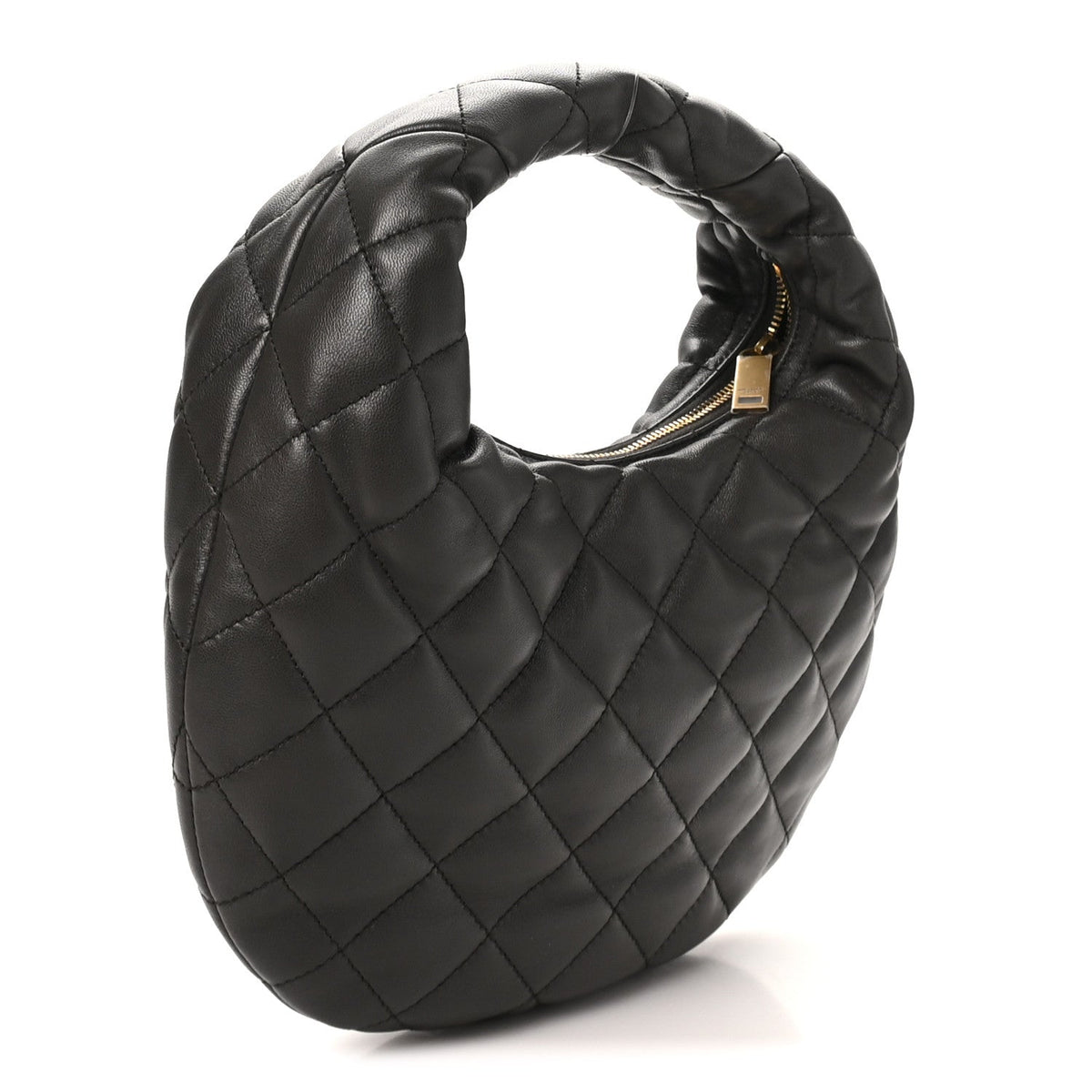 Quilted Lambskin Handbag - Grey