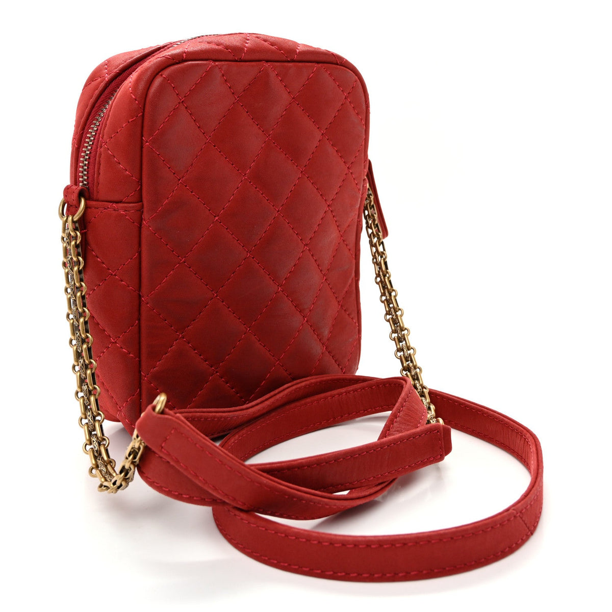 Quilted Calfskin Handbag - Red