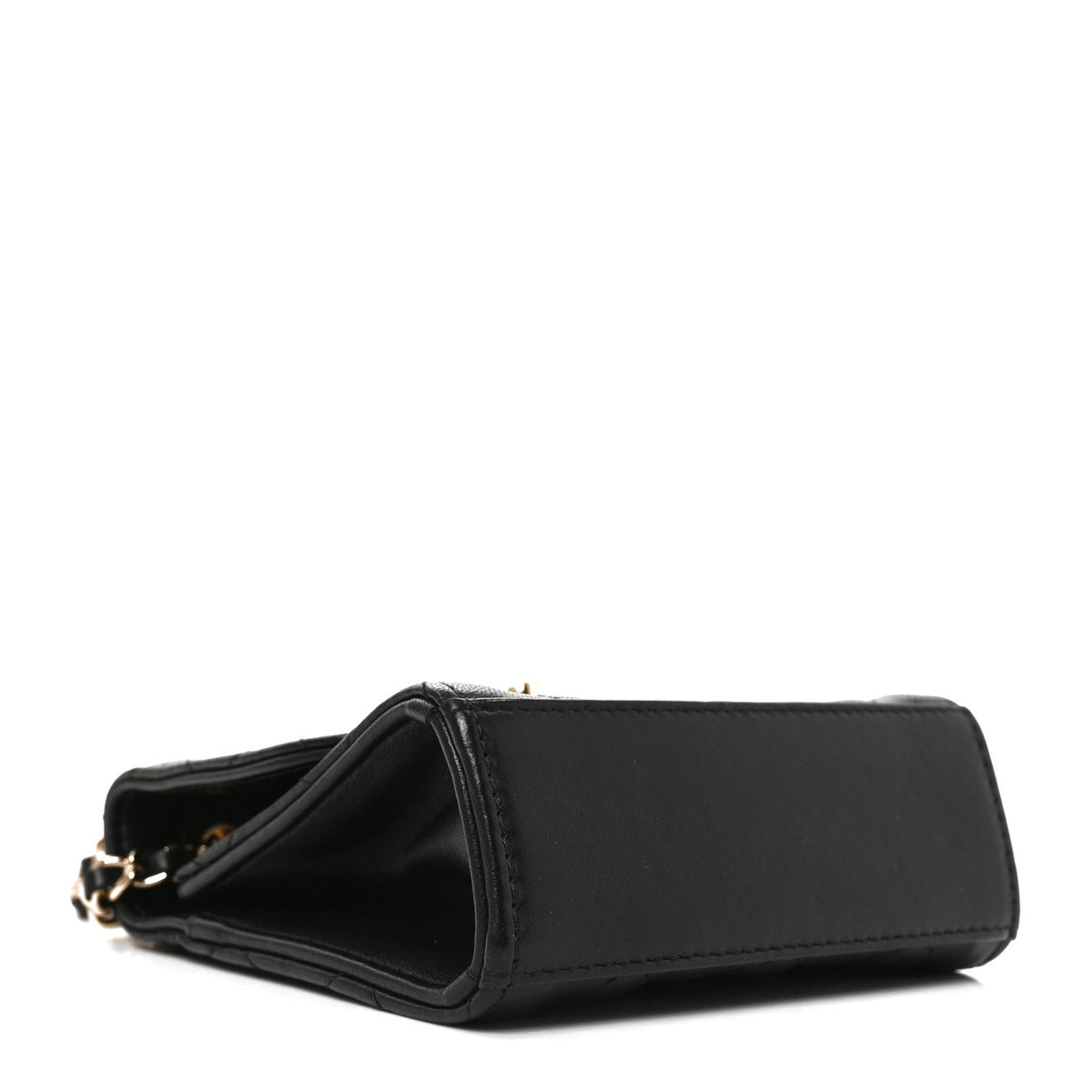 Mini Quilted Lambskin Wallet Bag - Black