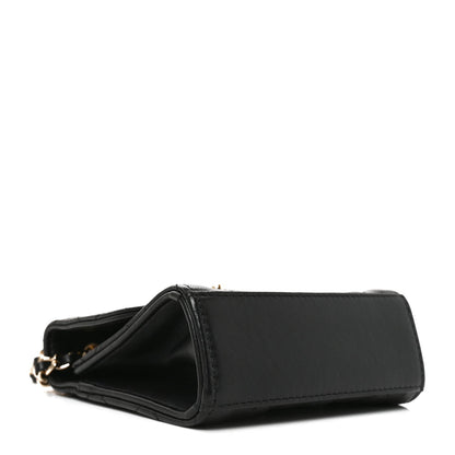 Mini Quilted Lambskin Wallet Bag - Black