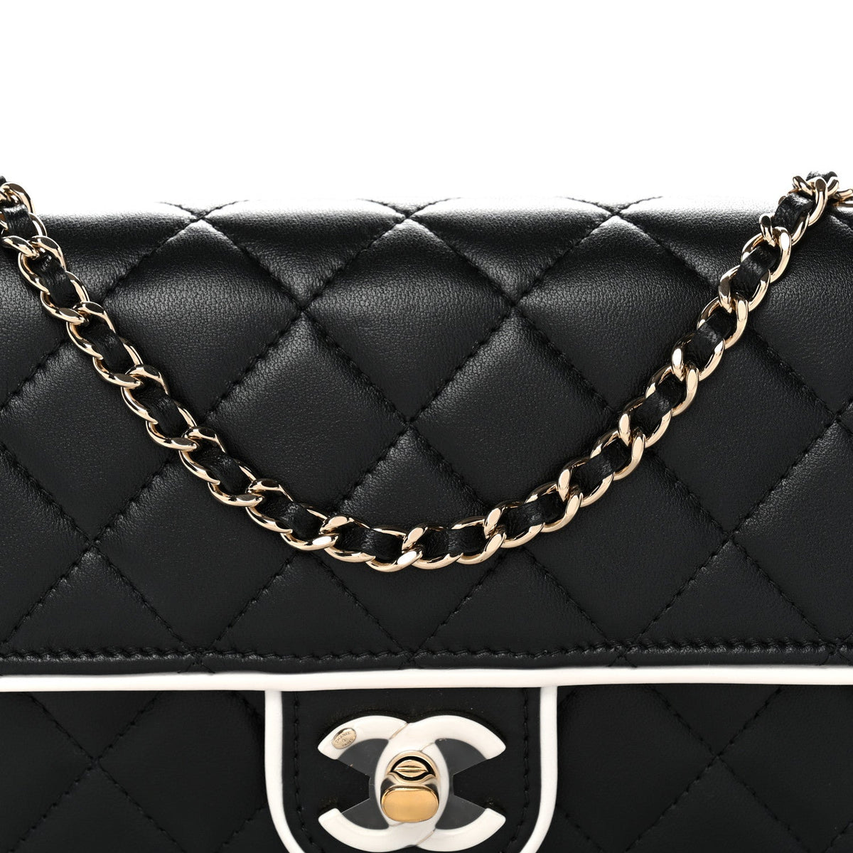 Mini Quilted Lambskin Flap Shoulder Bag - Black