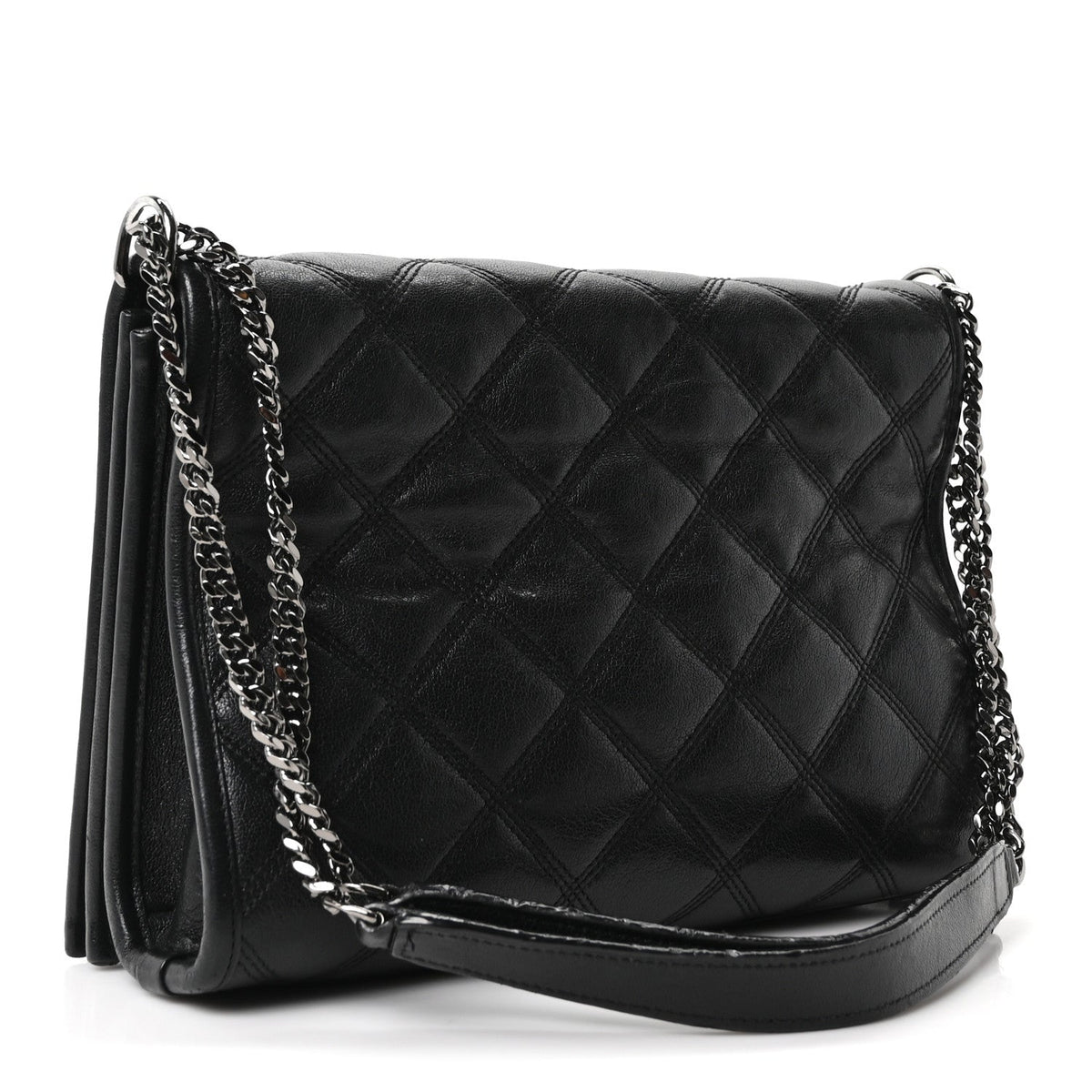 Mini Quilted Lambskin Handbag - Black