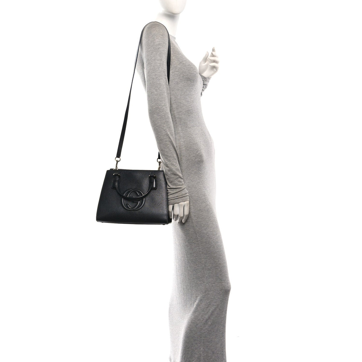 Medium Calfskin Satchel Bag - Black