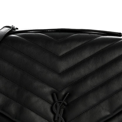 Large Quilted Calfskin Satchel Bag - Black