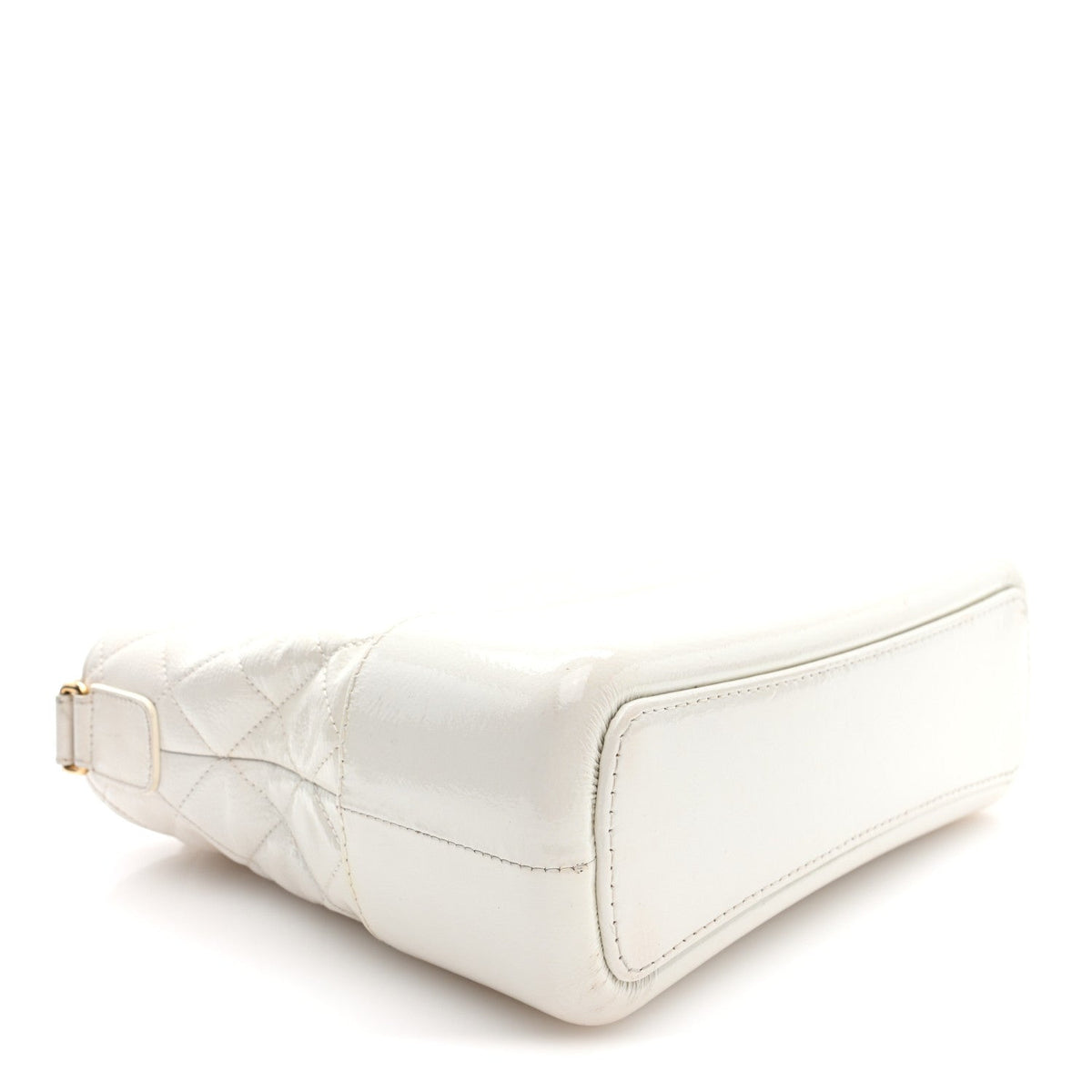 Medium Quilted Goatskin Hobo Bag - White