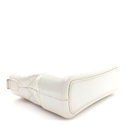 Medium Quilted Goatskin Hobo Bag - White