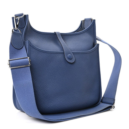 Taurillon Clemence Evelyne Iii Pm Bleu A Handbag