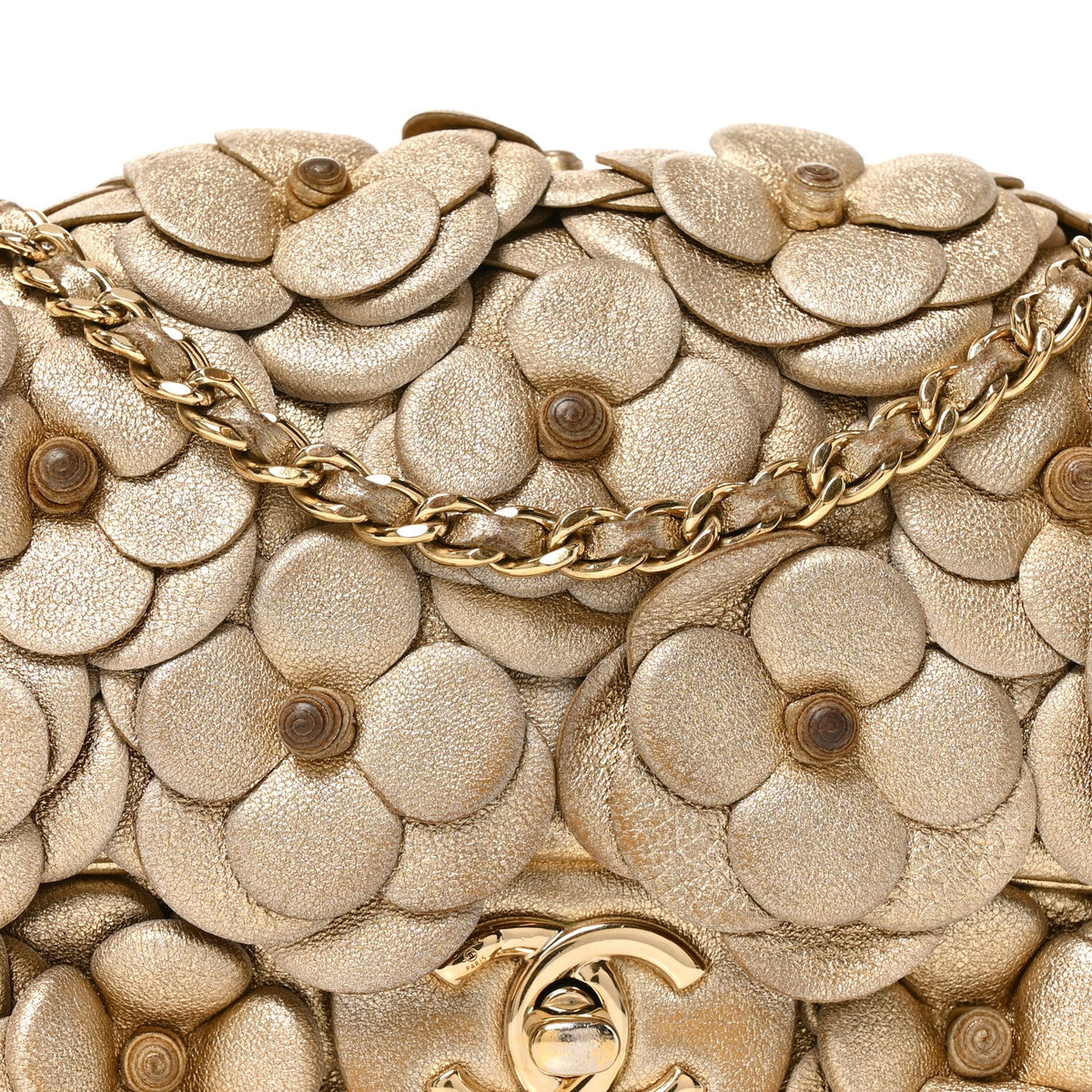 Mini Quilted Lambskin Flap Shoulder Bag - Gold