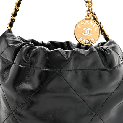 Mini Quilted Calfskin Handbag - Black