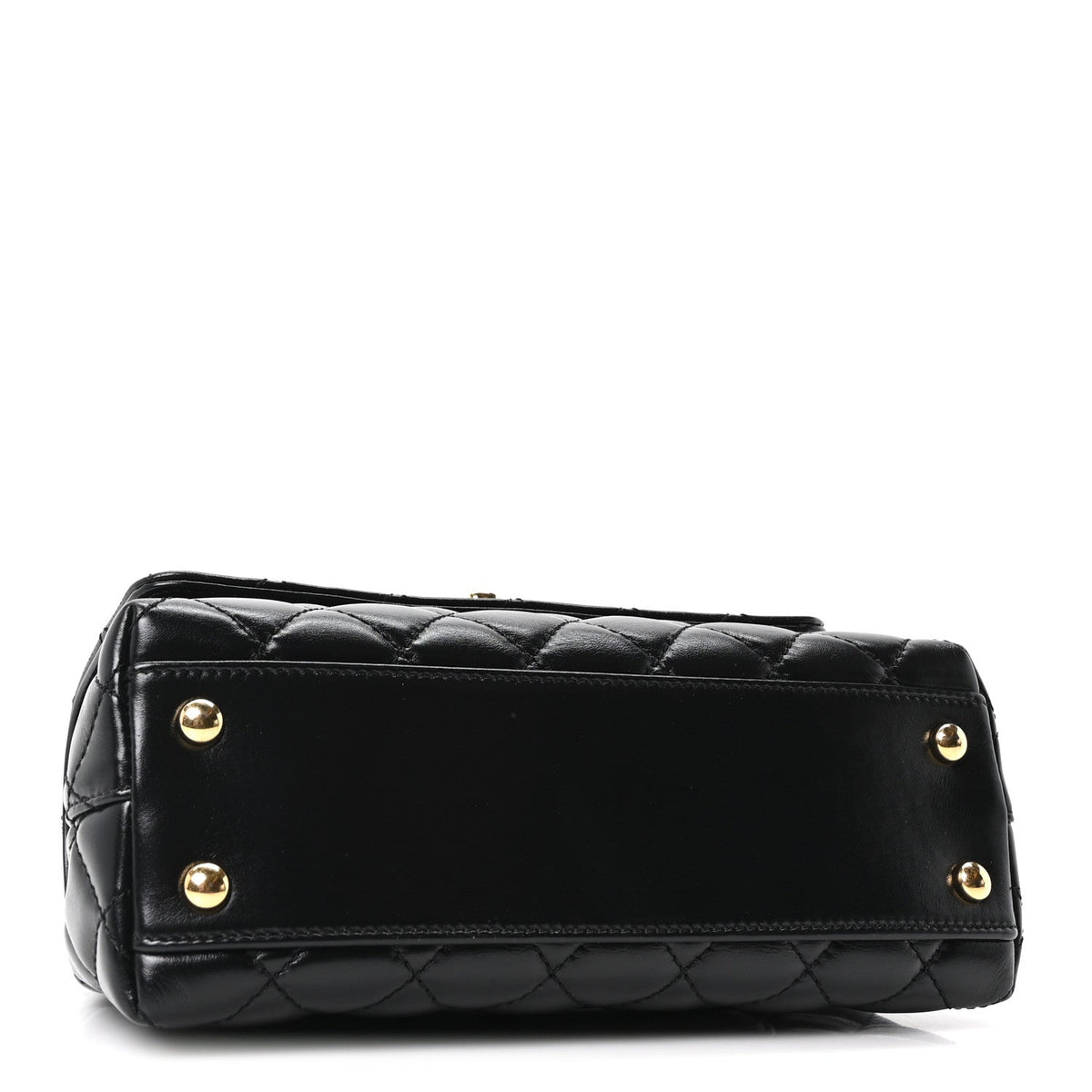 Mini Quilted Calfskin Flap Shoulder Bag - Gold