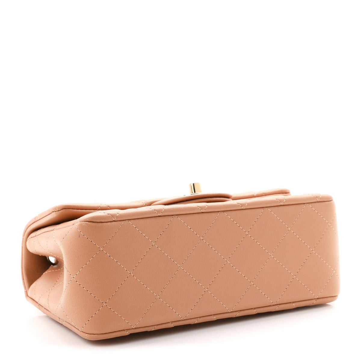 Mini Quilted Lambskin Flap Shoulder Bag - Tan