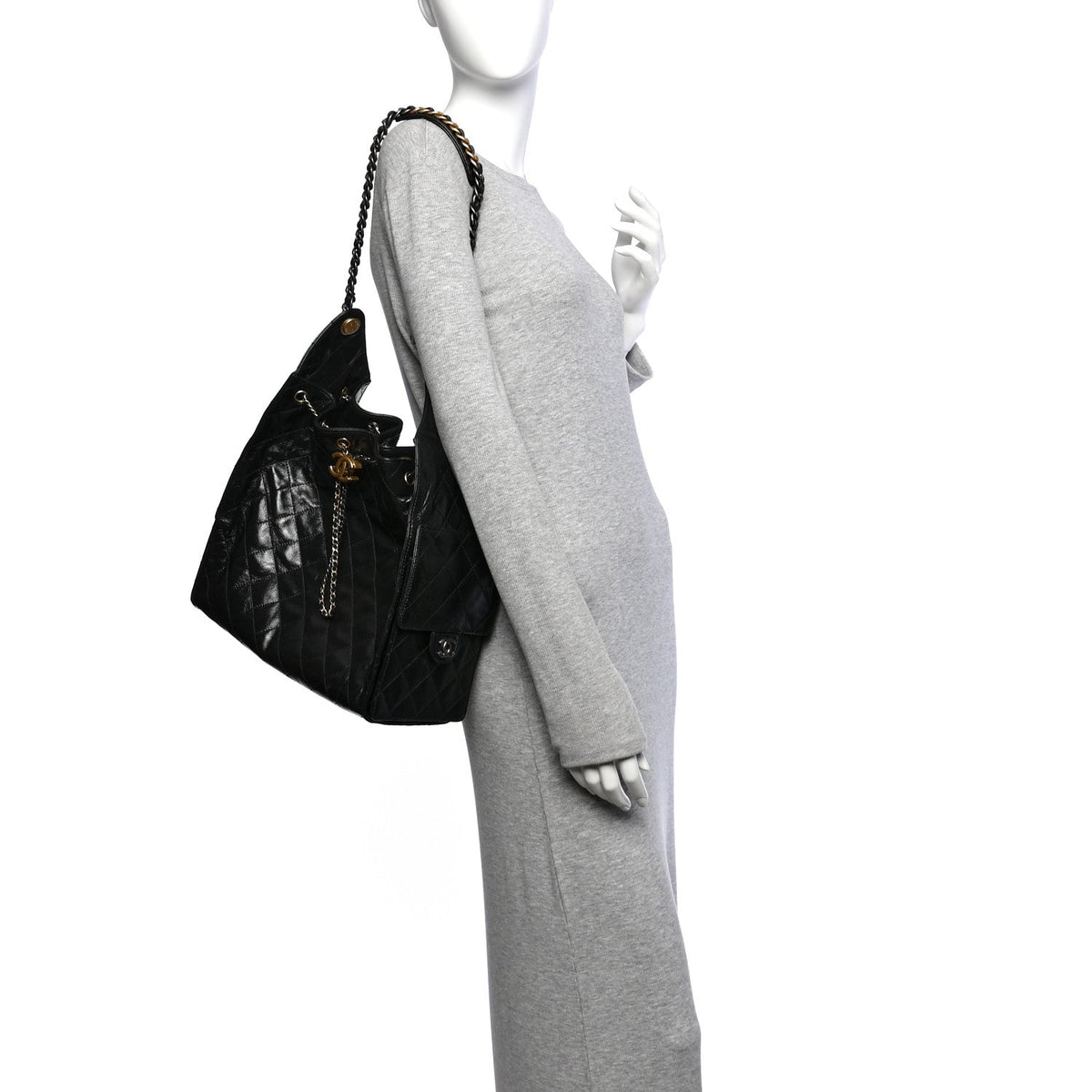 Medium Quilted Calfskin Handbag - Black
