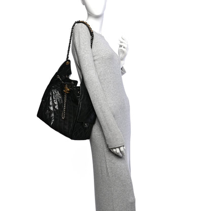Medium Quilted Calfskin Handbag - Black