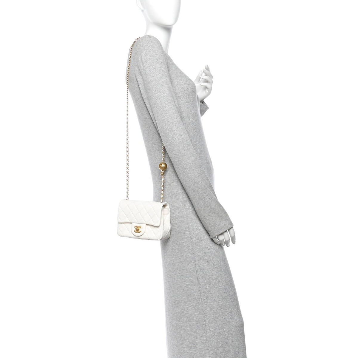 Mini Quilted Lambskin Flap Shoulder Bag - White