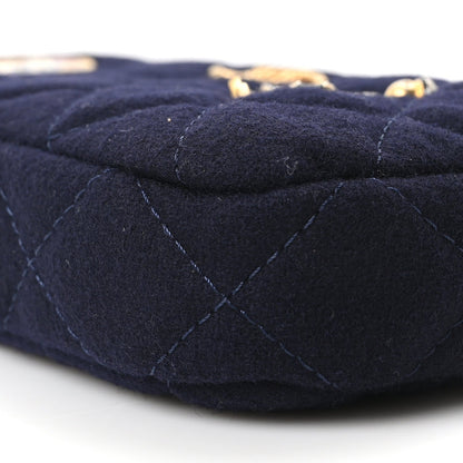 Small Quilted Clutch Bag - Dark Navy