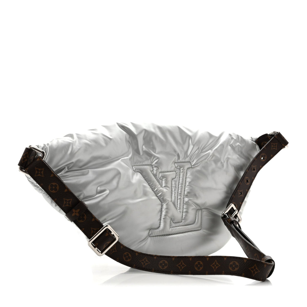 Econyl Monogram Pillow Bumbag Silver Handbag