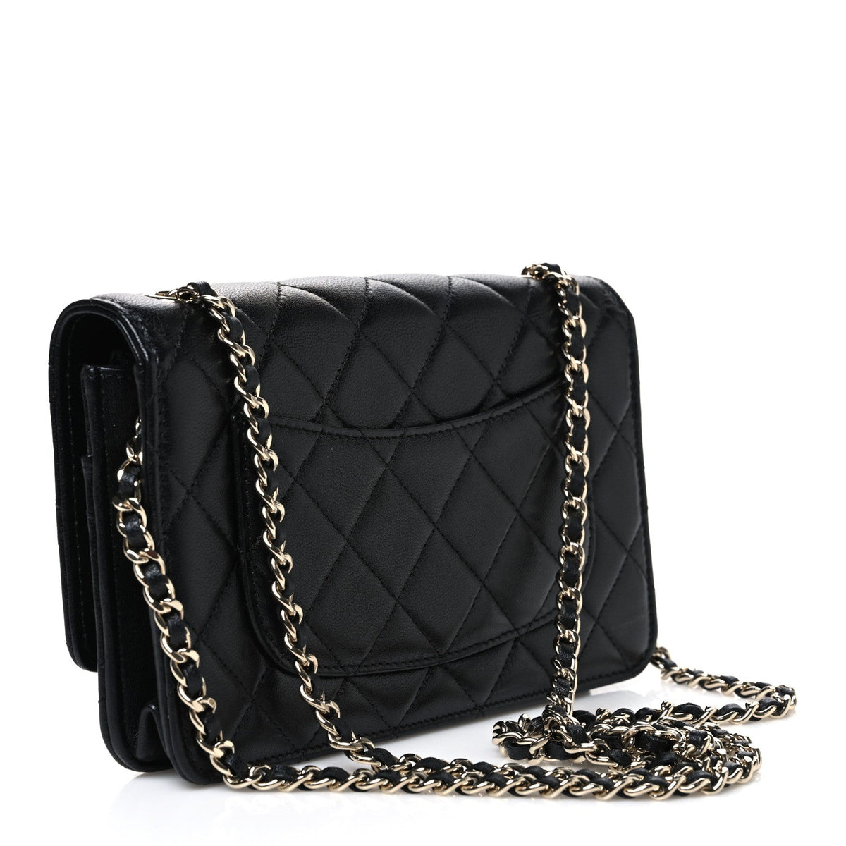 Quilted Lambskin Wallet Bag - Black
